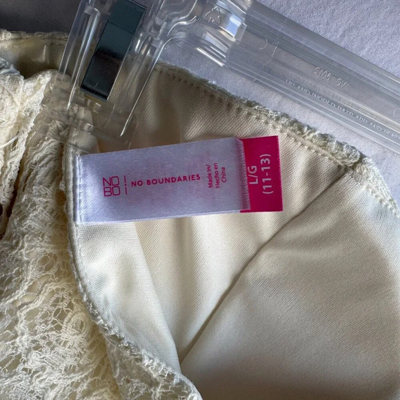 Cream Strapless Lace Maxi Dress - Size Juniors L - NWT - Picture 5 of 8